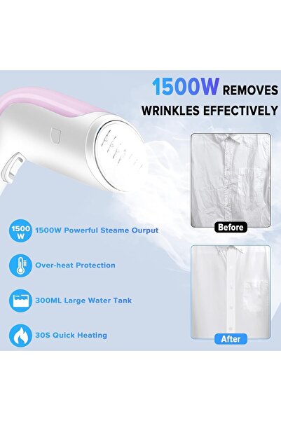 Alim Handheld Garment Steamer 1500W, 300ml Tank, 30s Heat-up, Auto-Off