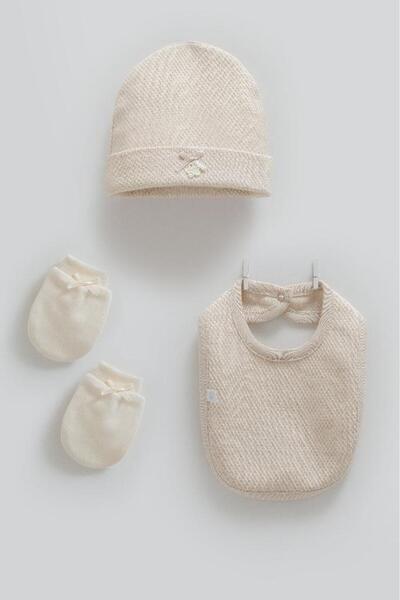 Caramell طقم من 3 قطع من القطن بنسبة 100% من Love Feel مقاس 50-56 سم قبعة وقف...