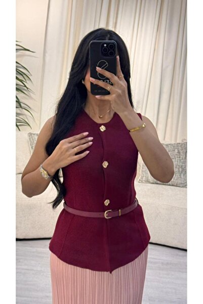 SELSAL Knitted vest with belt