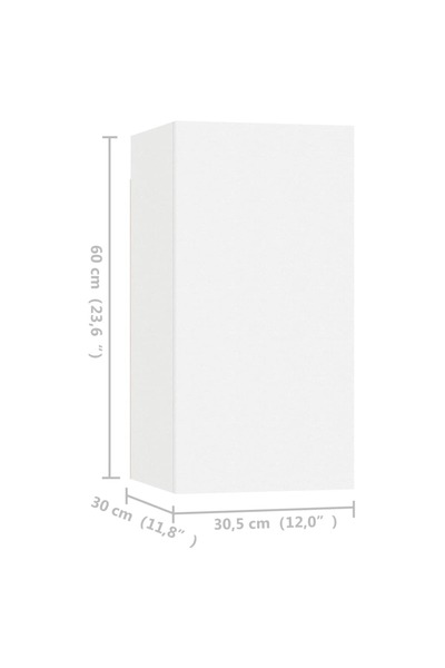 vidaxl TV Cabinets 4 pcs White 30.5x30x60 cm Engineered Wood