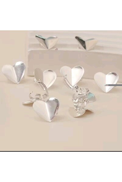 REBORN DESIGN Heart Model Silver Color 10Pcs Metal Charm Hair Ring