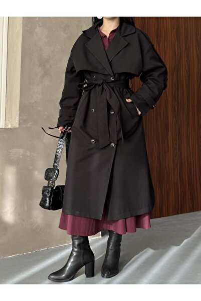 Moda İkra Trench Coat Belted Buttoned Stylish Comfortable Casual Combination Spring Autumn Trench Coat