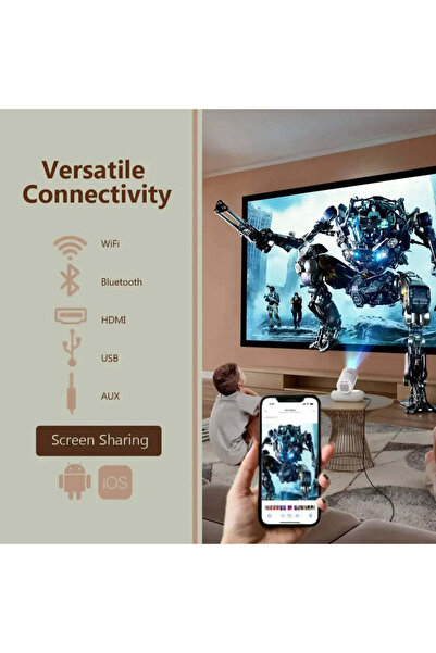 Generic Lumacast Smart Full HD 1080P Projector Auto Focus & Keystone 150" Ultra-Wide Screen | Android 13