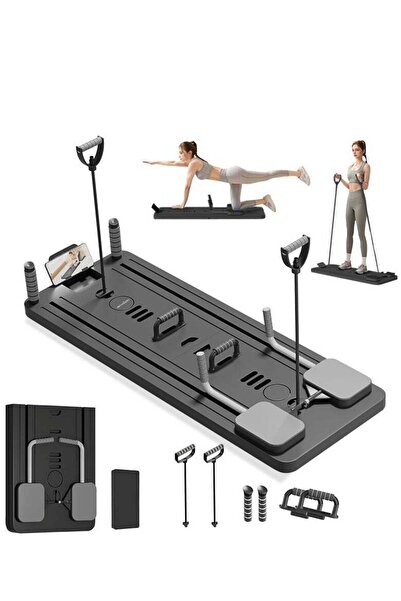 Saharaz لوح بيلاتيس، طقم جهاز إصلاح بيلاتيس، لوح انزلاقي 5 في 1، معدات بيلاتيس مع مؤقت، 41.7 بوصة × 16 بوصة