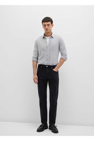 Mavi Gray Men's Shirt Fitted Plain Shirt M0211513-80018 Long Sleeve Shirt