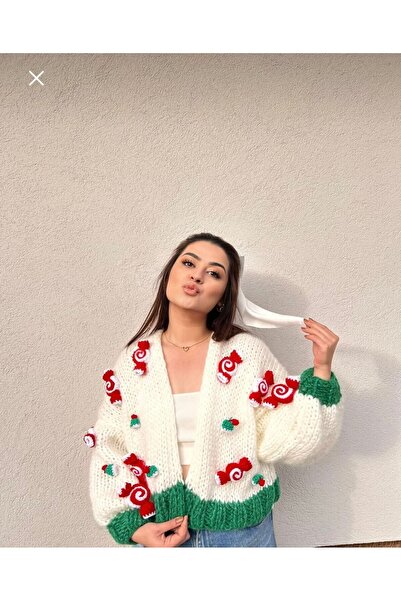 örgü Candy Christmas Cardigan
