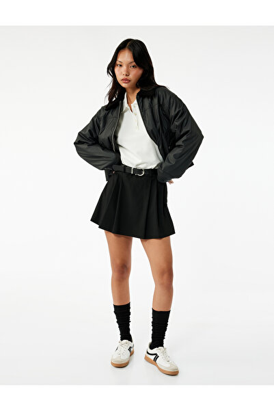 Koton Long Sleeve Collar Detailed Zippered Pocket Transitional Jacket