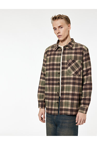 Koton Regular Fit Long Sleeve Pocket Detailed Classic Collar Lumberjack Shirt
