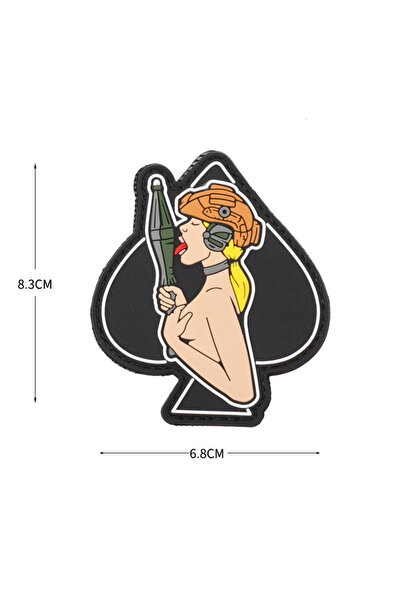 ISG DA 3D PVC Patch Combat Queen Spade BOMBA MAÇA KIZI DA-NAS-192