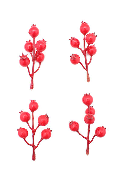 Lora Wedding 4Pcs 7cm Artificial Tiny Pomegranate Branch Auxiliary Product in...