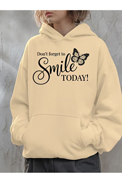 Trendy Sun سترة رياضية بثلاثة خيوط مع عبارة “لا تنسِ أن تبتسم اليوم!” وتفاصيل...