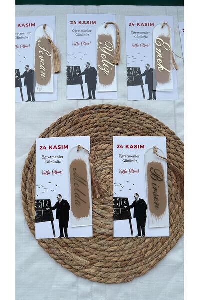 Atolye219 Öğretmenler günü hediyesi Kitap Ayracı Kİşiye Özel (1 Adet)