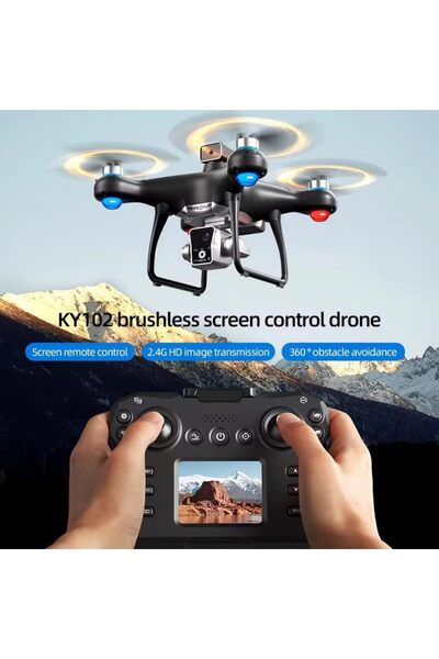 Generic KY102 Dual Camera LCD Screen Drone – Foldable Optical Flow RC Quadcopter