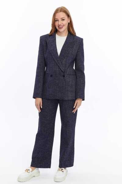 Milamia Women's Plaid Cashmere Fabric Relax Suit