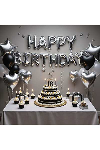 BALON DİYARI Ziua de naștere La mulți ani, dimensiunea gigant argintiu, compa...