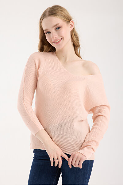 WOMENTİ Crew Neck Long Sleeve Rice Knit Sweater