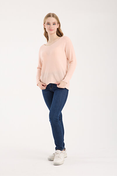 WOMENTİ Crew Neck Long Sleeve Rice Knit Sweater