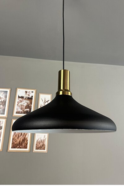 Bamyum Champion Siyah İç Beyaz Eskitme Fener Başlık Tekli Avize Sarkıt Salon ...