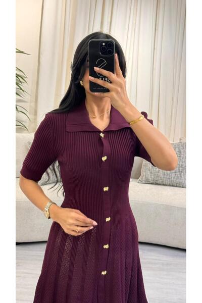 SELSAL Short knit dress with buttons