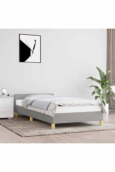 vidaxl Bed Frame without Mattress Light Grey 90x200 cm Fabric