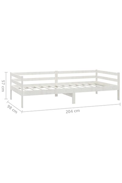 vidaxl Day Bed without Mattress White Solid Wood Pine 90x200cm