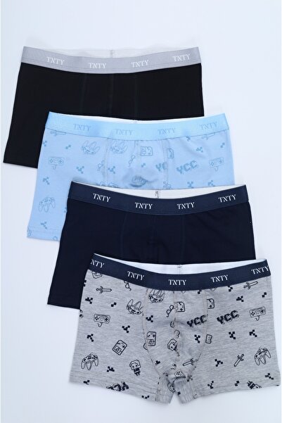 Toontoy Boy's Multi-Patterned 4-Pack Boxer