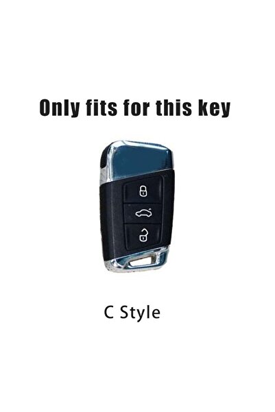 OEM White aluminum and leather key case for VW Passat B8, Skoda Superb, Kodiaq, A7