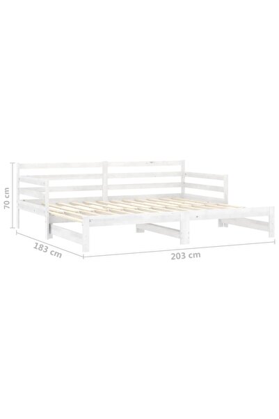 vidaxl Pull-out Day Bed without Mattress White 2x(90x200)cm