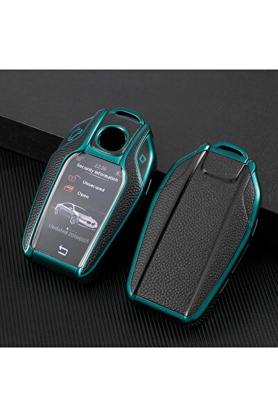 OEM BMW 5 & 7 Series key cover, green leather inserts (G11 G12 G30 G31 G32 i8 G01 X3 G02 X4 G05 X5 G07 X