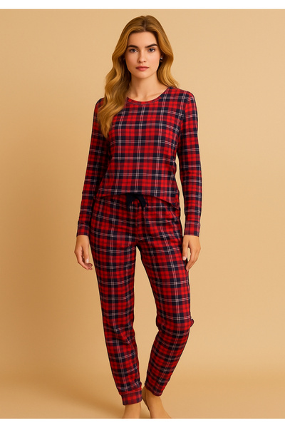 Luna Çizgili büyük beden pijama takımı