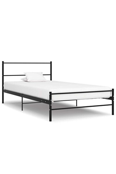 vidaxl Cadru de pat, negru, 90 x 200 cm, metal