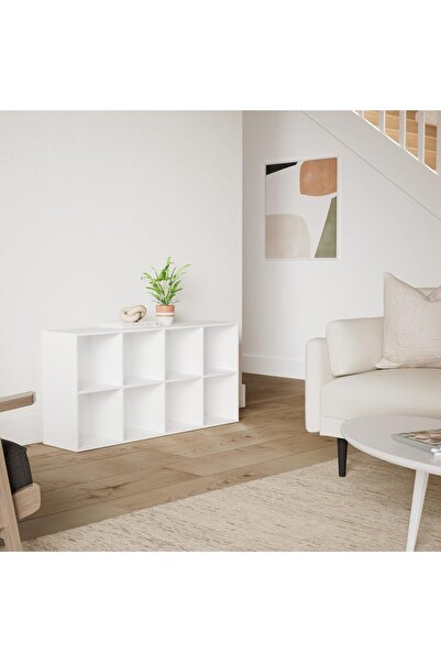 Gogoya 8-Cube Storage Organizer - 28.5 cm Shelves, Customizable Bookcase & Display Shelf (White)