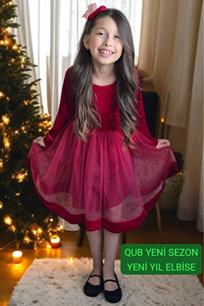 QUB CLUB New Season New Year Christmas Birthday Party Buckle Velvet Dress