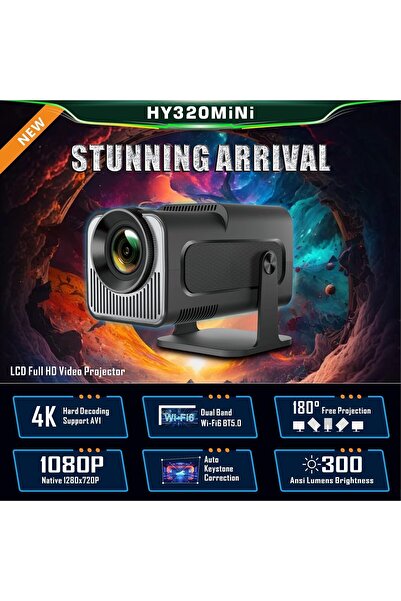 Alim HY320 Portable Smart Projector - Android 11, WiFi6, Bluetooth 5.0, 1080P Support