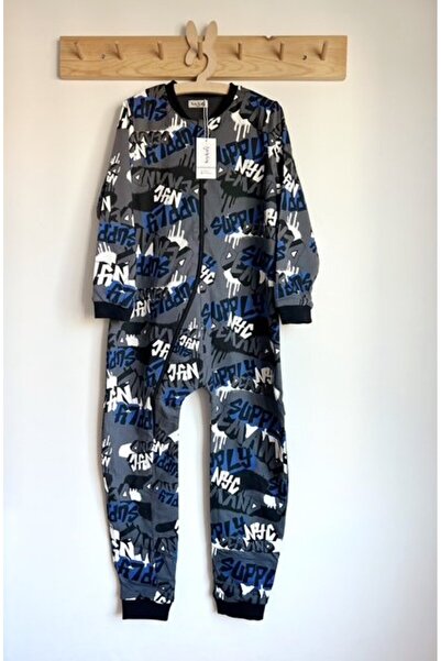 KEY KIDS Gri Siyah Nyc %100 Pamuklu Fermuarlı 8 Yaş 10 Yaş 12 Yaş Büyük Beden...