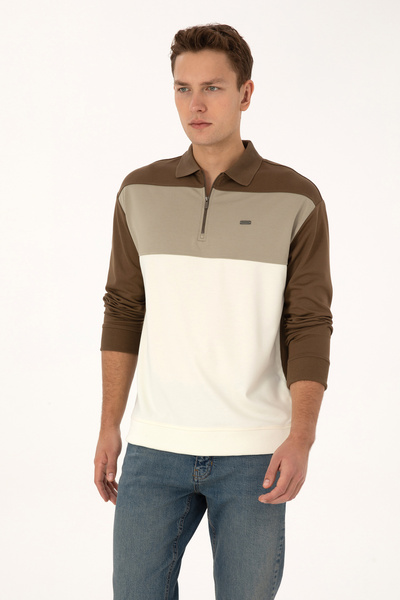 U.S. Polo Assn. Men's Khaki Sweatshirt 50315521-Vr027