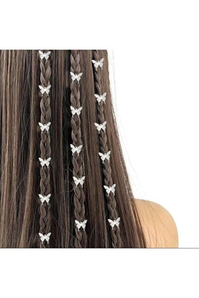 REBORN DESIGN Butterfly Model Silver Color 10Pcs Metal Charm Hair Ring