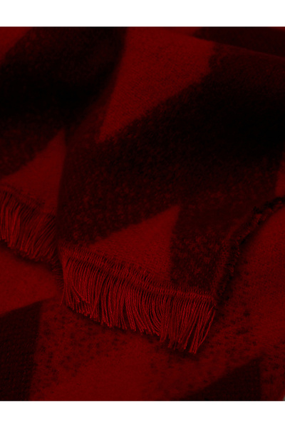 Koton Geometric Patterned Multi-Colored Thin Tassel Long Scarf