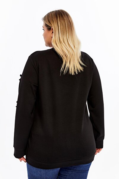 RMG Bow Detailed Oversized Sweatshirt Black