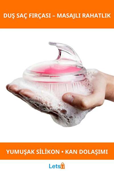 Letsii فرشاة شعر للاستحمام برأس ناعم من السيليكون