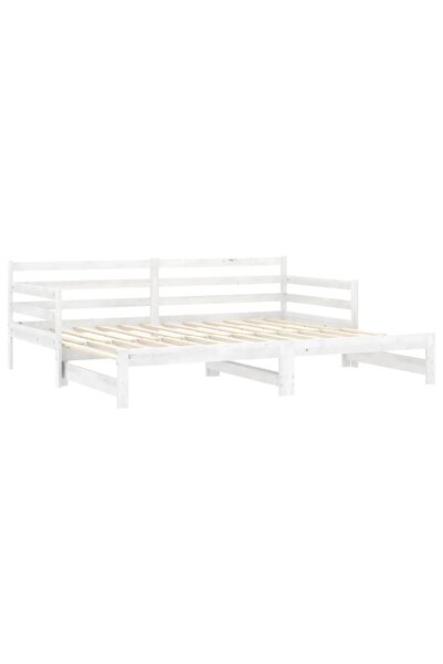 vidaxl Pull-out Day Bed without Mattress White 2x(90x200)cm