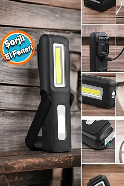 MH MiniHediye El Feneri Mıknatıslı Şarjlı Işıldak Kamp Lambası Tamir Çalışma Araç Oto Led Aydınlatma