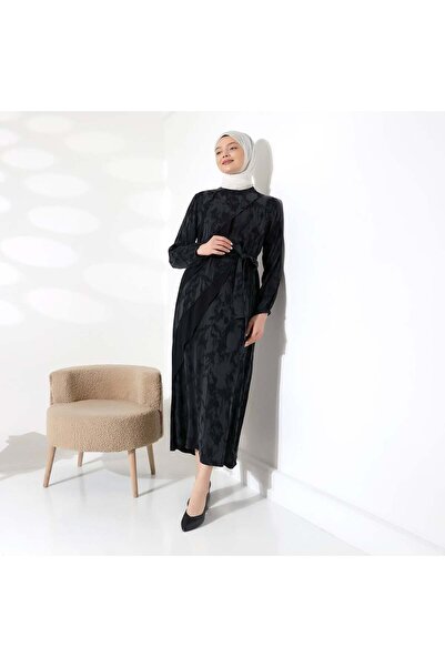 clemence 5402 desenli ipek kupra elbise