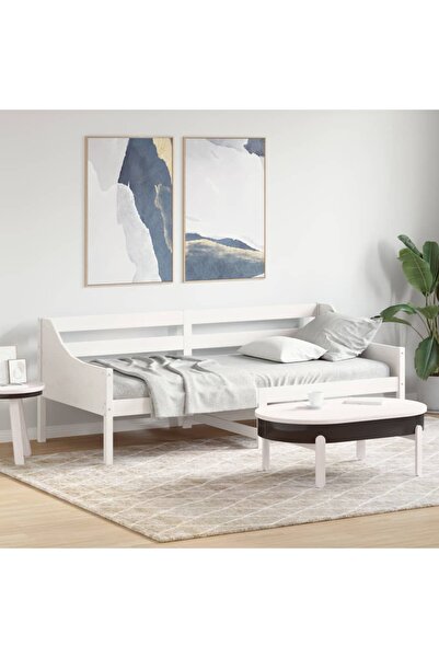 vidaxl Day Bed without Mattress White 90x200 cm Solid Wood Pine
