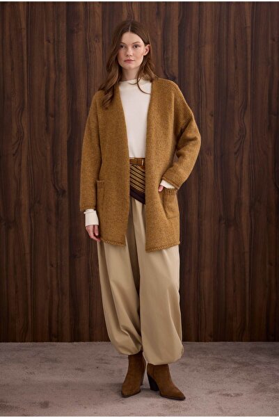 HEQA Cardigan din alpaca muștar