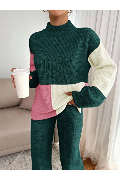 Sea Style Set de tricotaje colorblock cu umeri goi