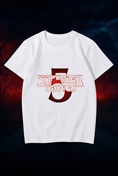 MECH BUTİK Stranger Tings Black-White Unisex T-Shirt Printed Women-Men Tshirt Tee Shirt