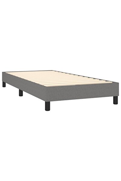 vidaxl Box Spring Bed Frame Dark Grey 90x200 cm Fabric