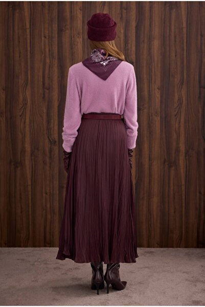 HEQA Thin Fuzzy Basic Sweater Violet