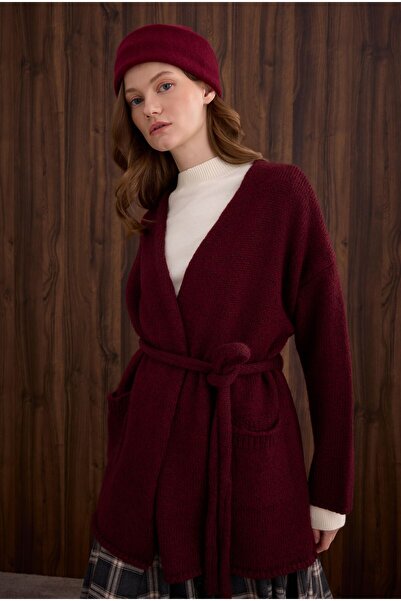 HEQA Cardigan din alpaca Burgundy